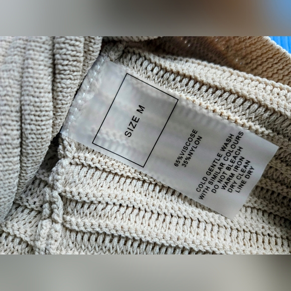 Manier Du Voir Knit MINI DRESS - BEIGE - Picture 9 of 9